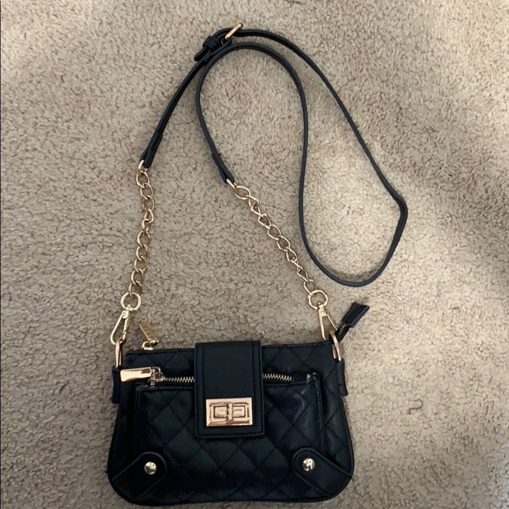 Black quilted crossbody bag